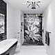 Мозаика в ванную комнату "Цветы в черно-белой гамме", Панно, Москва,  Фото №1
