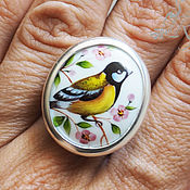 Украшения handmade. Livemaster - original item Ring with hand-painted finish 17, 17,5, 18,19.5 p. silvering. Handmade.