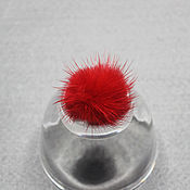 Материалы для творчества handmade. Livemaster - original item Fur pompom Red 3 cm natural mink fur. Handmade.