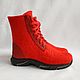 Felted shoes with a running sole red, Boots, Tomsk,  Фото №1