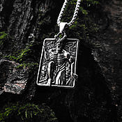 Украшения handmade. Livemaster - original item Devil`s Face — steel pendant on a chain. Handmade.
