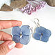 Заказать Pendientes Flores Reales Azul Azul Hortensia Eco Decoración Resina. WonderLand. Ярмарка Мастеров. . Earrings Фото №3