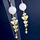 Earrings with rose quartz 'River Lilies', Earrings, Krasnogorsk,  Фото №1