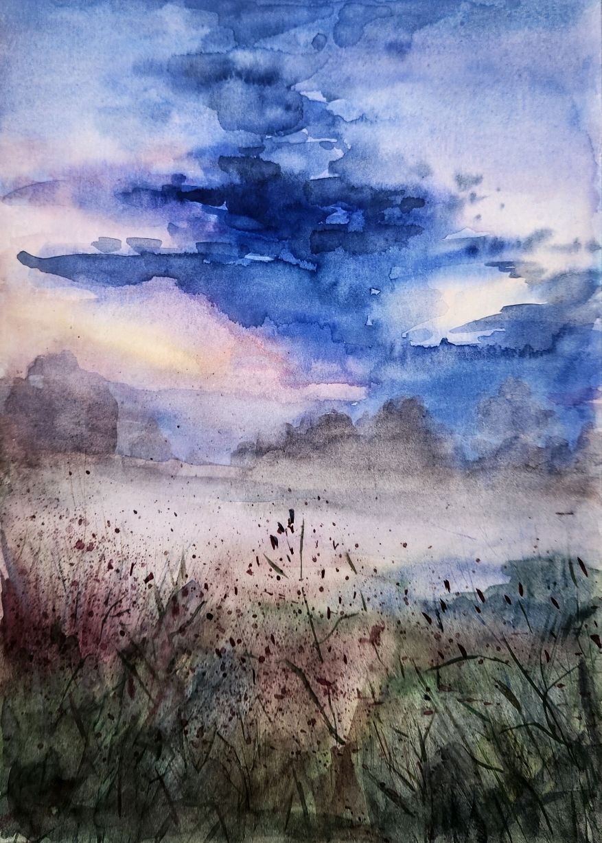 "Туманное утро" картина акварелью в интернет-магазине на Ярмарке ...