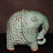 Для дома и интерьера handmade. Livemaster - original item Figurine. Turquoise Elephant. Ceramics. Handmade.