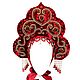 Russian fashion kokoshnik Red and gold traditional headdress. Costumes3. Beaded jewelry by Mariya Klishina. Online shopping on My Livemaster.  Фото №2