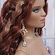 Серьги позолоченные в винтажном стиле с цирконами. Одежда для кукол. DIVA-boutique. Ярмарка Мастеров.  Фото №6
