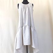 Boho set of linen sundress and cotton skirt, different colors