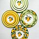 Set of tableware: Plates with painted Citrons. Dinnerware Sets. ArtFlera (artflera). My Livemaster. Фото №4