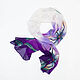 Silk purple stole 'Twilight', chiffon, batik. Wraps. ArtBeklov. My Livemaster. Фото №4