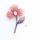 Coral Sunset Brooch; 12,5 x 8 cm. Brooches. Elysever jewelry. My Livemaster. Фото №5