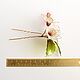 Cherry blossom hairpin with leaves handmade. Hairpins. PandaStudio (glossyfleur). My Livemaster. Фото №4
