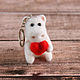 Order A white hippo with a heart. keychain. ufawooltoys (ufawooltoys). Livemaster. . Felted Toy Фото №3