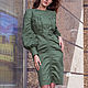' Fashion olive ' cotton dress with voluminous sleeves. Dresses. Studio CAXAP by Tatyana Bykonya. My Livemaster. Фото №6