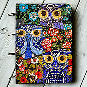 Канцелярские товары handmade. Livemaster - original item Scetchpad A4 "Owls in flowers". Handmade.