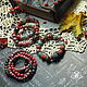 Set of three bracelets 'Taiga Berry'. Bead bracelet. Handiwork decorations. My Livemaster. Фото №6