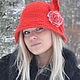Hat Cloche knit - red. Hats1. Olga Lado. Online shopping on My Livemaster.  Фото №2
