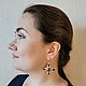 Cross earrings with garnet and pearls, Byzantine earrings. Earrings. Nibelung Design Beadwork. Online shopping on My Livemaster.  Фото №2
