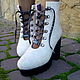 Сапожки на каблуке белые "Коньки". Полусапоги. Eco Shoes by Julia Pizar. Ярмарка Мастеров.  Фото №4