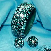 Украшения handmade. Livemaster - original item Bracelet, earrings, set emerald geometry. Handmade.