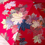 Аксессуары handmade. Livemaster - original item Folding umbrella machine with hand-painted Autumn in the city. Handmade.