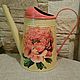 Watering can decoupage a Peony, Heads, St. Petersburg,  Фото №1