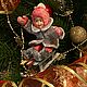 Ватная игрушка на ёлку «Девочка на санках». Елочные игрушки. Nina ArtHeart. Ярмарка Мастеров.  Фото №6