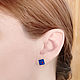 EARRINGS Lapis lazuli and coral. Earrings studs handmade. Stud earrings. ARIEL - MOSAIC. My Livemaster. Фото №6