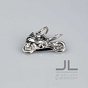 Украшения handmade. Livemaster - original item Silver pendant sports motorcycle, suspension in the form of a sport bike. Handmade.