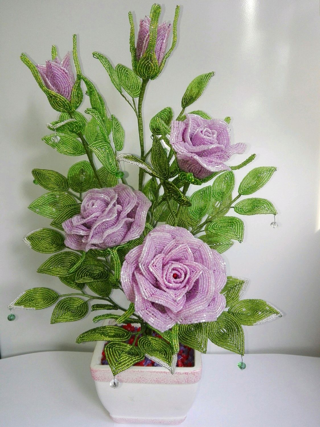 розы из бисера фото