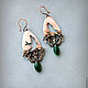 Серьги wire wrap "Birds". Серьги классические. Кустова Анастасия  Wire Wrap art. Интернет-магазин Ярмарка Мастеров.  Фото №2
