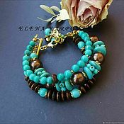 Украшения handmade. Livemaster - original item Bracelet Arizona. Turquoise Pearls Majorca Howlite Tree. Handmade.