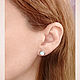 Stud earrings. white mother of pearl. Silver earrings, Stud earrings, Moscow,  Фото №1