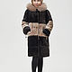 Children's Mouton fur coat 'Two chocolates'. Childrens outerwears. Kids fur coat. My Livemaster. Фото №6