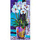 Painting orchid 'White Orchid' oil on canvas, Pictures, Samara,  Фото №1