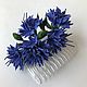 Hair comb with cornflowers, Comb, Voskresensk,  Фото №1