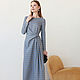 Plaid Luxury dress, Blue Midi Goose Foot dress. Dresses. mozaika-rus. Online shopping on My Livemaster.  Фото №2