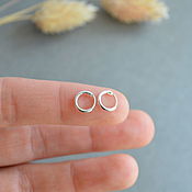 Украшения handmade. Livemaster - original item Tiny ring earrings: Jump rings 8mm.Silver Hoop earrings. Handmade.