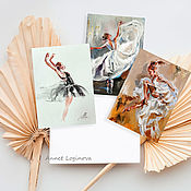 Открытки handmade. Livemaster - original item Set of Ballet postcards, 7 postcards in an envelope. Handmade.