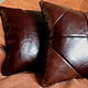 Pillow handmade, interior, decorative pillow,pillow car,pillow on sofa,woman gift, man gift, genuine leather
