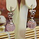 Earrings with rose quartz (Madagascar). Earrings. Handwork of jewelry.. Online shopping on My Livemaster.  Фото №2