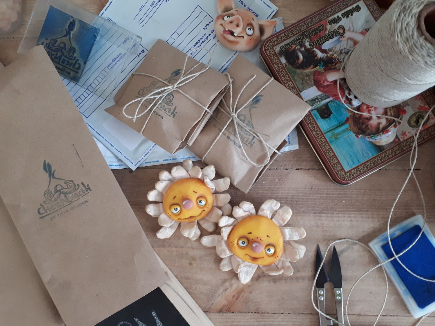 Camomile brooches