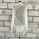 Brunello Cucinelli Net Shawl White Openwork Knitted with Fringe. Shawls. Yuliya Chernova. My Livemaster. Фото №6
