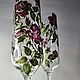 Glasses 'Delicate Roses' with stained glass painting (Pair). Wine Glasses. vitrazhnaya-rospis (vitrazhnaya-rospis). My Livemaster. Фото №5