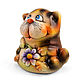 Order Ceramic figurine 'Cat with a flower'. aboka. Livemaster. . Figurine Фото №3