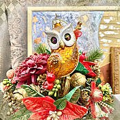 Сувениры и подарки handmade. Livemaster - original item Christmas decorations: Yellow Owl. Handmade.