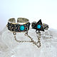 Double Ring with Chains Ethno Turquoise Silver 925 SS0029. Rings. Sunny Silver. My Livemaster. Фото №6