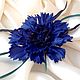 Brooch made of leather Cornflower, Brooches, Moscow,  Фото №1