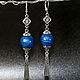 Earrings with blue bead, Earrings, Moscow,  Фото №1