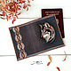 Passport cover women's genuine leather gray Wolf painting, Passport cover, Barnaul,  Фото №1